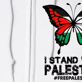 I Stand With Palestine Free Palestine Butterfly Full Zip Hoodie