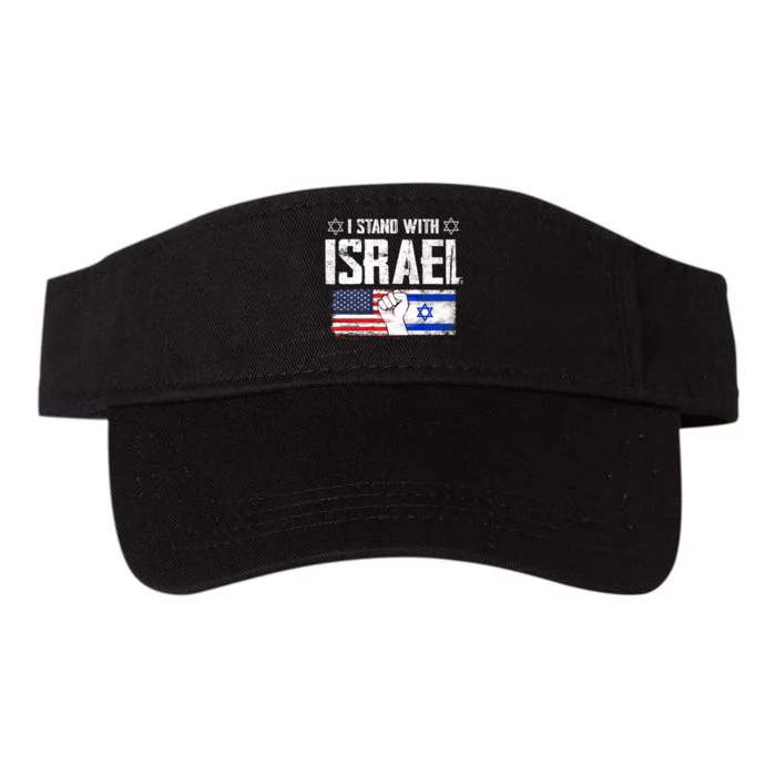 I Stand With Israel Usa Israili Flag Patriotic Valucap Bio-Washed Visor