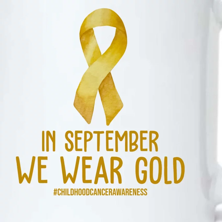 In September We Wear Gold Childhood Cancer Black Color Changing Mug