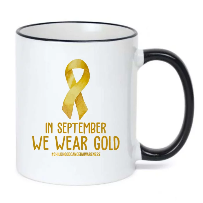 In September We Wear Gold Childhood Cancer Black Color Changing Mug