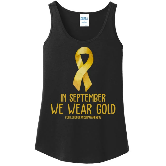 In September We Wear Gold Childhood Cancer Ladies Essential Tank