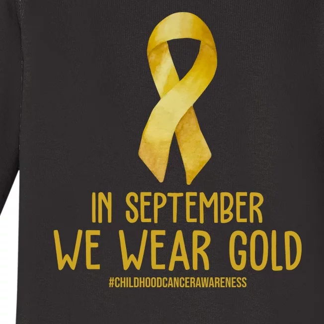 In September We Wear Gold Childhood Cancer Baby Long Sleeve Bodysuit