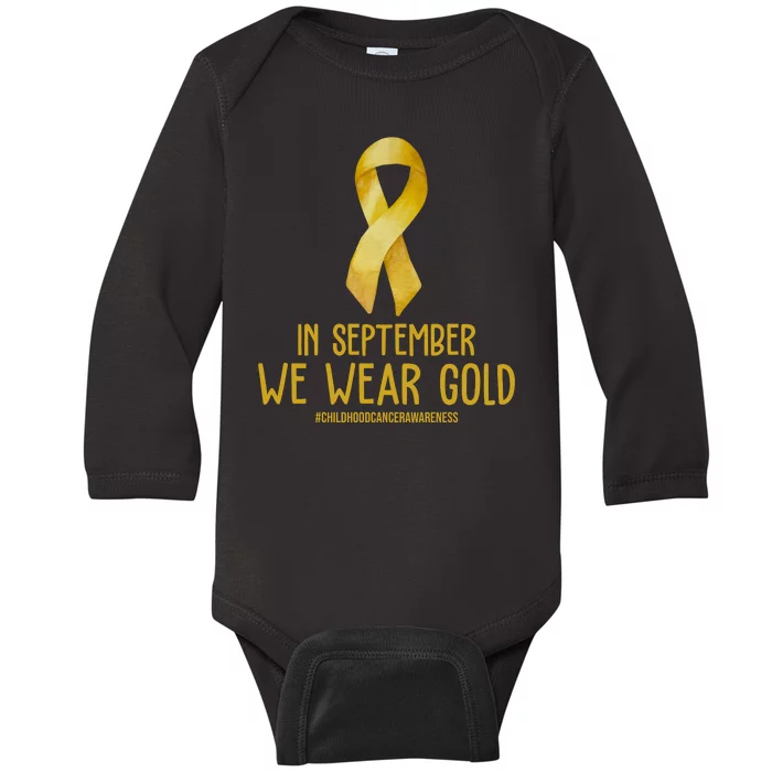 In September We Wear Gold Childhood Cancer Baby Long Sleeve Bodysuit