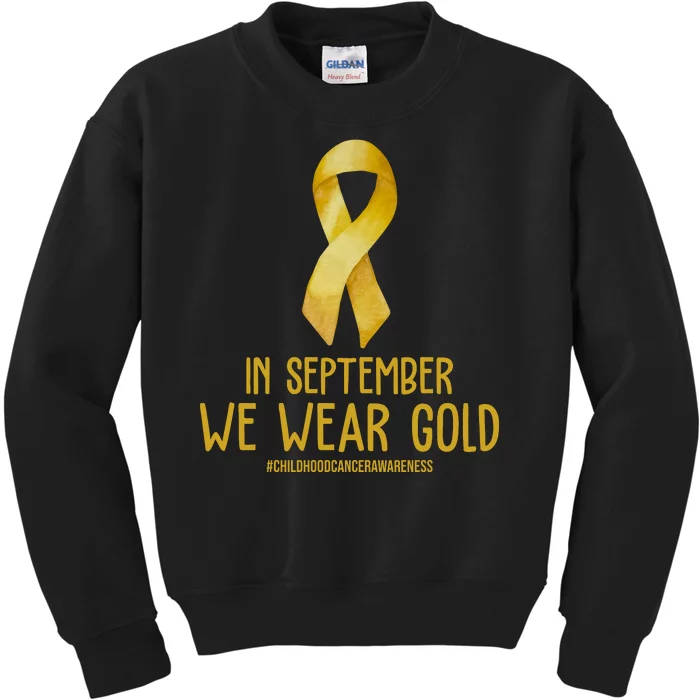 In September We Wear Gold Childhood Cancer Kids Sweatshirt