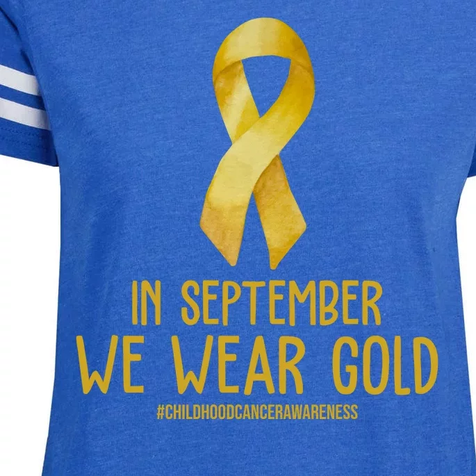 In September We Wear Gold Childhood Cancer Enza Ladies Jersey Football T-Shirt