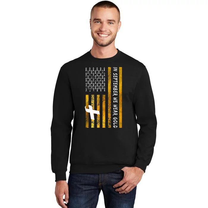 In September We Wear Gold Childhood Cancer Awareness flag Sweatshirt