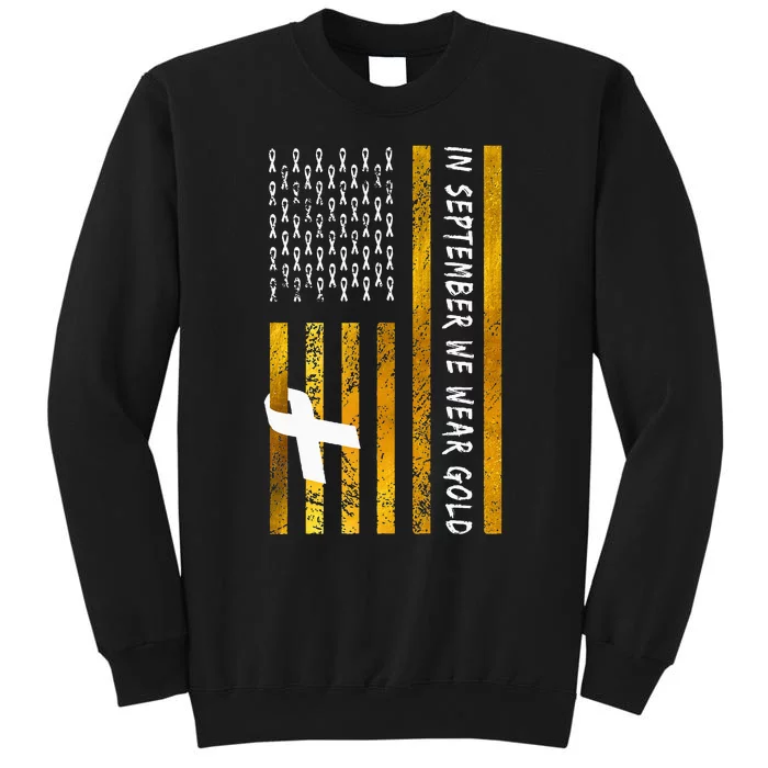 In September We Wear Gold Childhood Cancer Awareness flag Sweatshirt