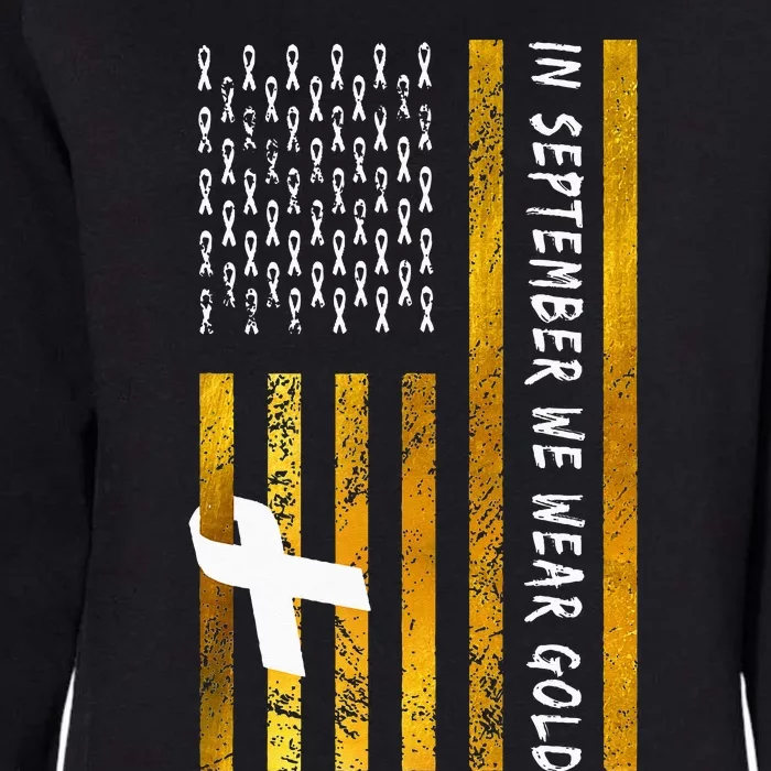 In September We Wear Gold Childhood Cancer Awareness flag Womens California Wash Sweatshirt