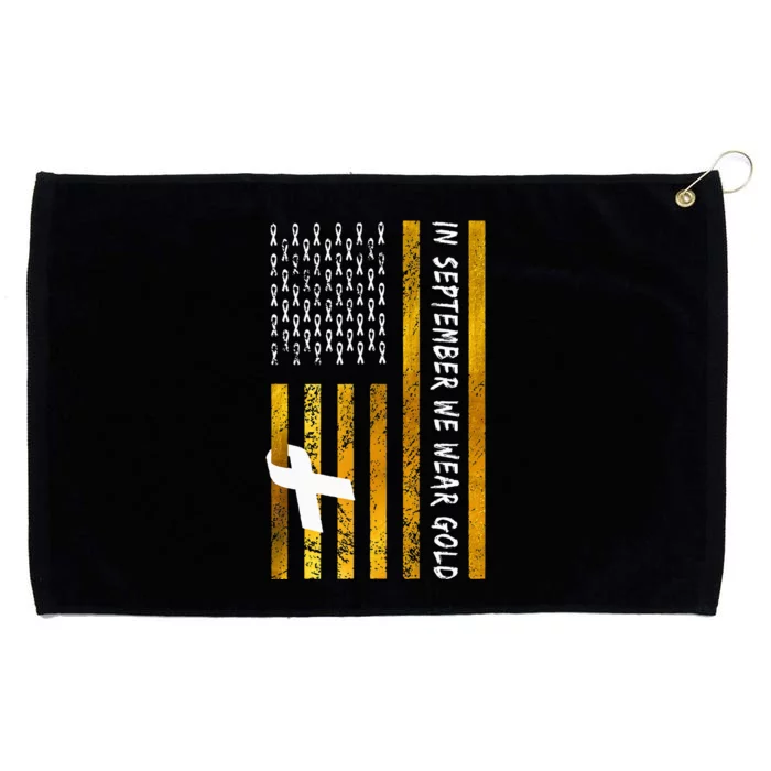 In September We Wear Gold Childhood Cancer Awareness flag Grommeted Golf Towel