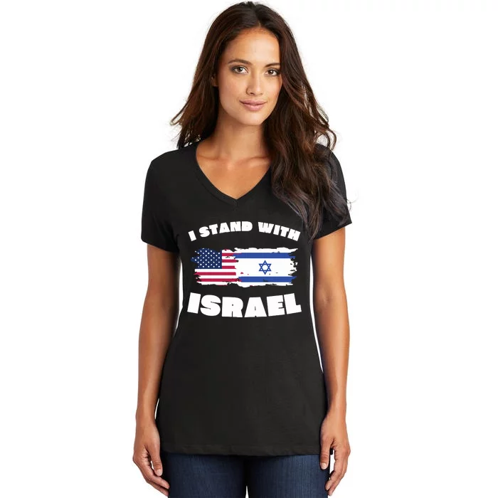 I Stand With Israel Pray For Israel Women's V-Neck T-Shirt