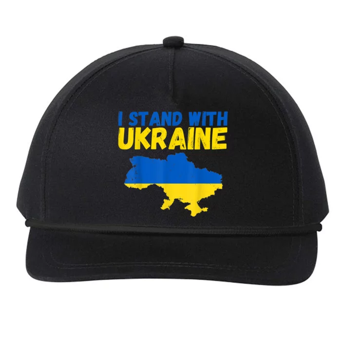 I Stand With Ukraine Vintage Ukraine Flag Great Gift Snapback Five-Panel Rope Hat