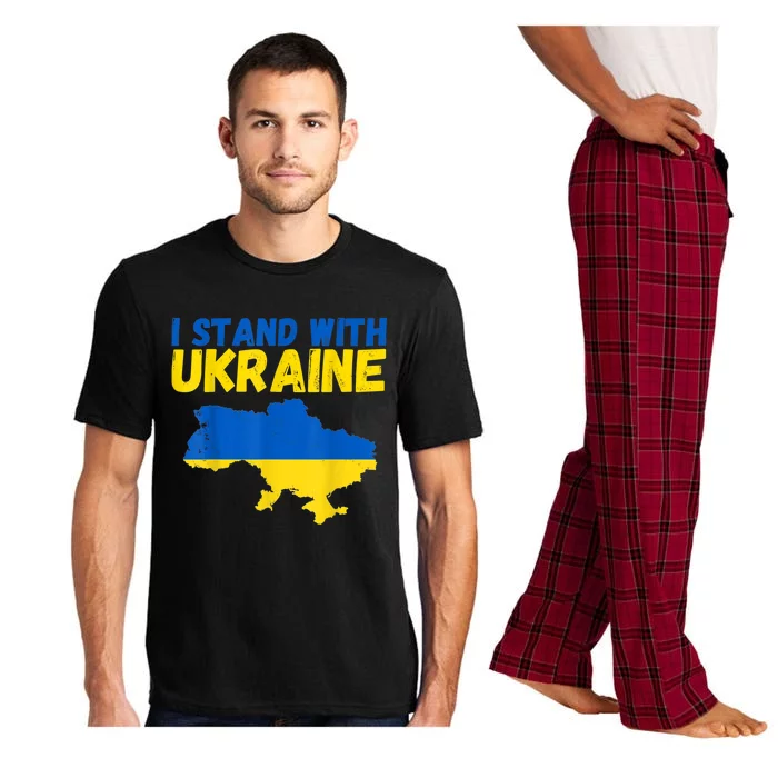 I Stand With Ukraine Vintage Ukraine Flag Great Gift Pajama Set