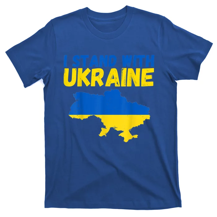 I Stand With Ukraine Vintage Ukraine Flag Great Gift T-Shirt