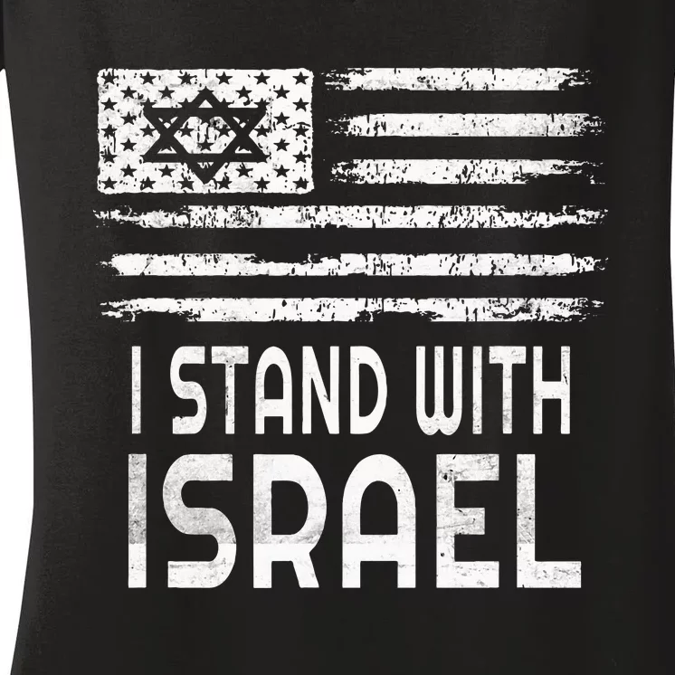 I Stand With Israel Women's V-Neck T-Shirt