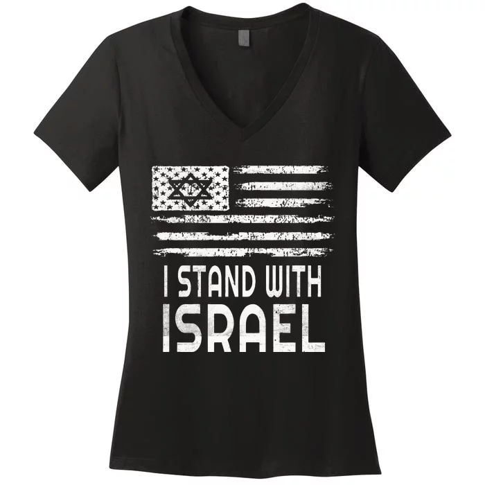 I Stand With Israel Women's V-Neck T-Shirt