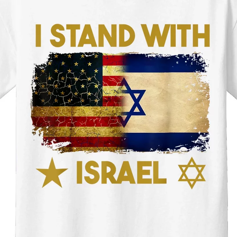 I Stand With Israel America Flag Kids T-Shirt