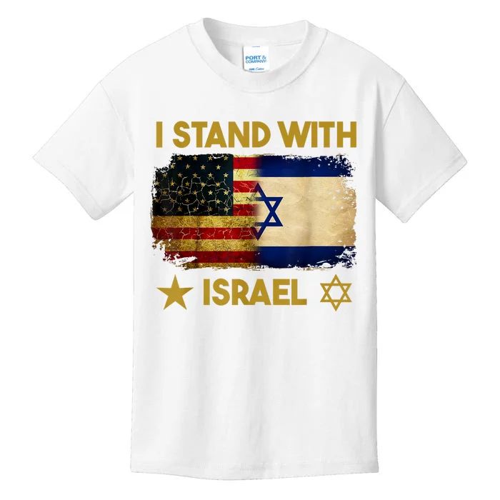 I Stand With Israel America Flag Kids T-Shirt