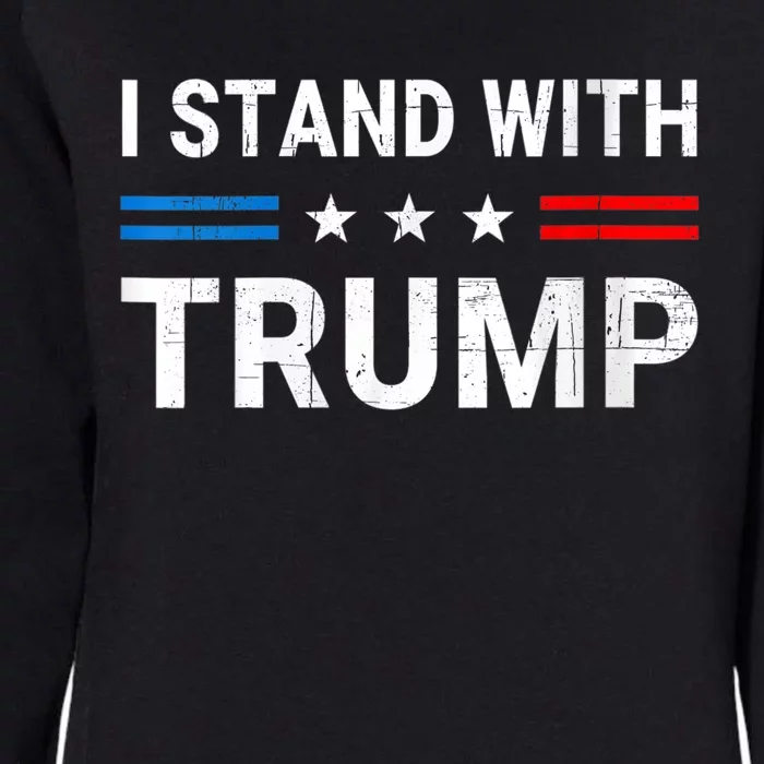 I Stand With Trump American Flag Womens California Wash Sweatshirt