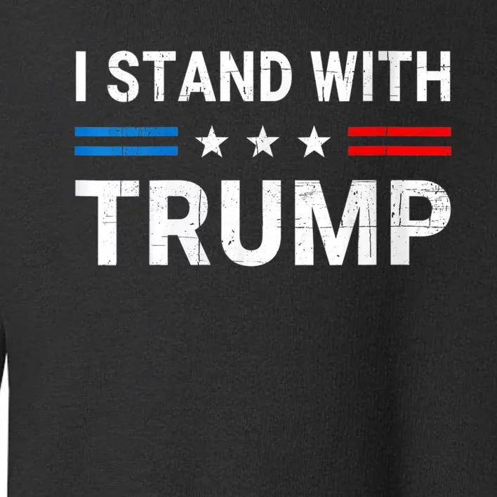 I Stand With Trump American Flag Toddler Sweatshirt