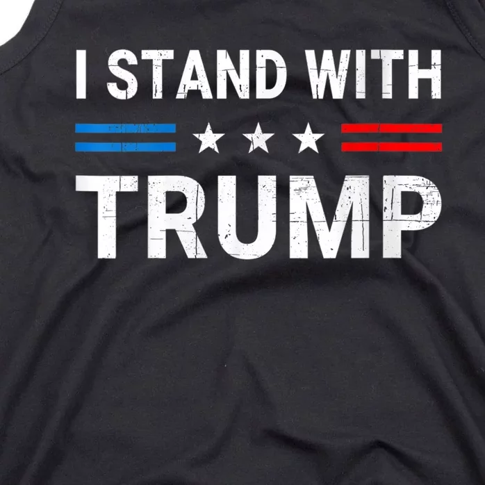 I Stand With Trump American Flag Tank Top