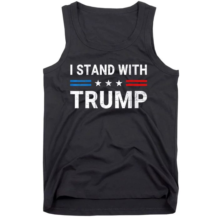 I Stand With Trump American Flag Tank Top