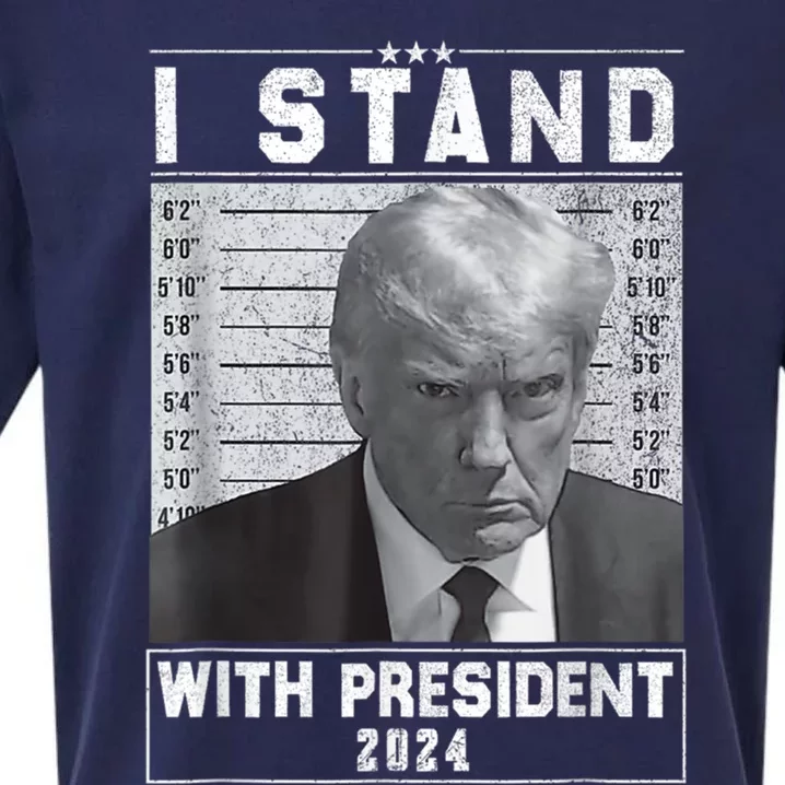 I Stand With President 2024trump Mugshot I Stand With Trump Gift Sueded Cloud Jersey T-Shirt