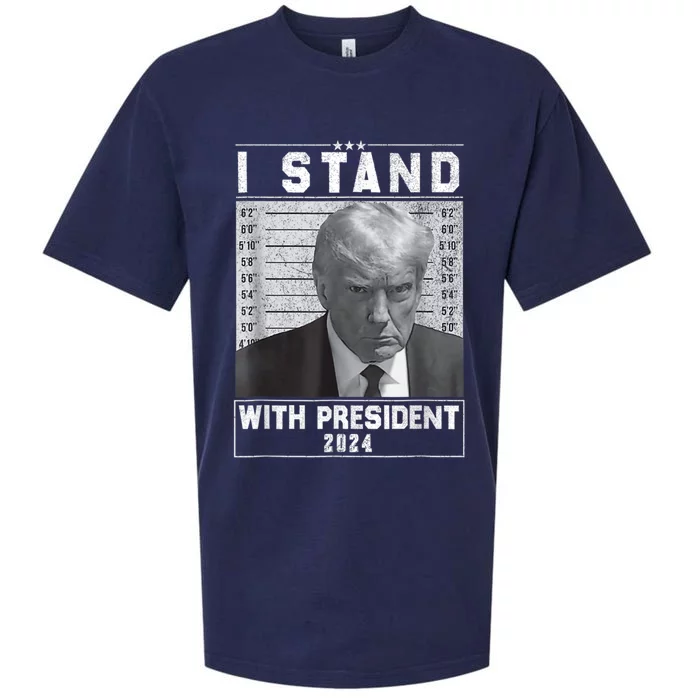 I Stand With President 2024trump Mugshot I Stand With Trump Gift Sueded Cloud Jersey T-Shirt