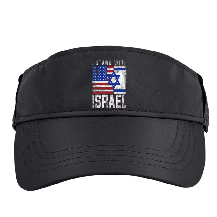 I Stand With Israel Patriotic USA and Israel Flag Adult Drive Performance Visor