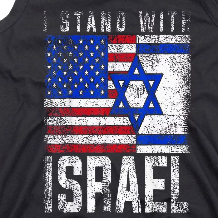 I Stand With Israel Patriotic USA and Israel Flag Tank Top