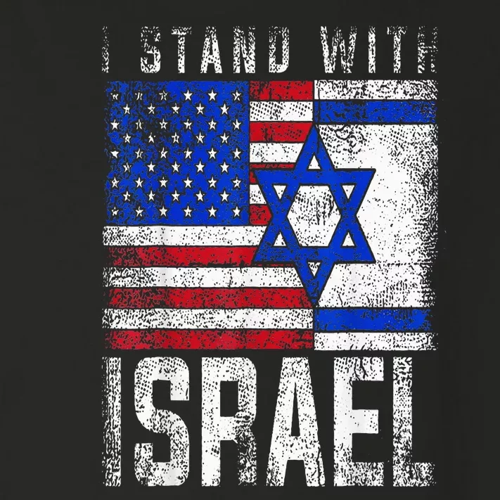 I Stand With Israel Patriotic USA and Israel Flag Toddler Long Sleeve Shirt