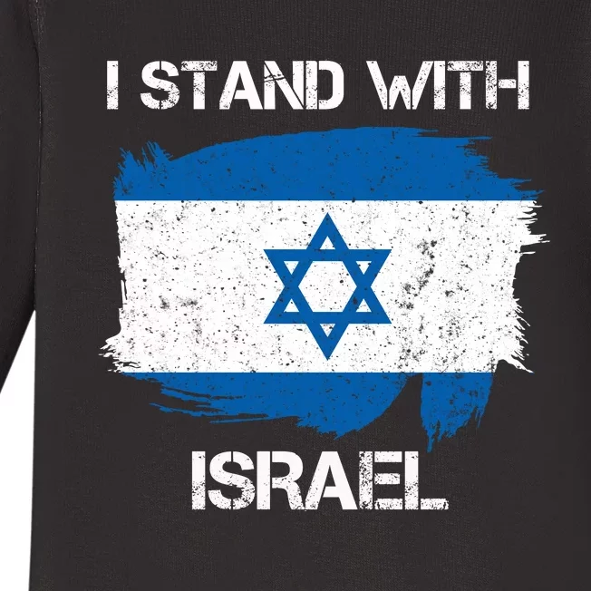 I Stand With Israel Support Israel Love Israeli Brotherhood Baby Long Sleeve Bodysuit