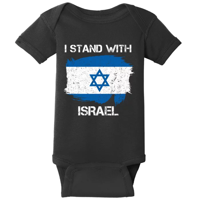 I Stand With Israel Support Israel Love Israeli Brotherhood Baby Bodysuit