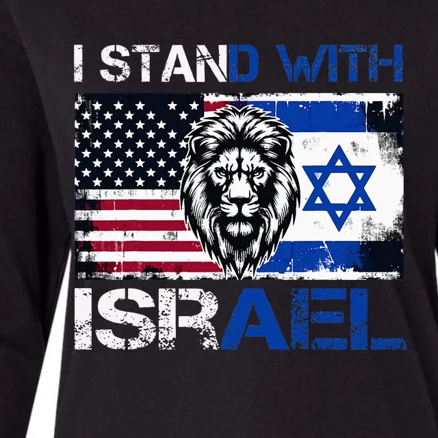 I Stand With Israel US Support Lion Love Israeli Brotherhood Womens Cotton Relaxed Long Sleeve T-Shirt