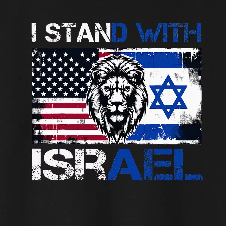 I Stand With Israel US Support Lion Love Israeli Brotherhood Women's Crop Top Tee