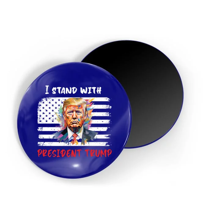 I Stand With President Trump Distressed American Flag Suppor Cool Gift Magnet