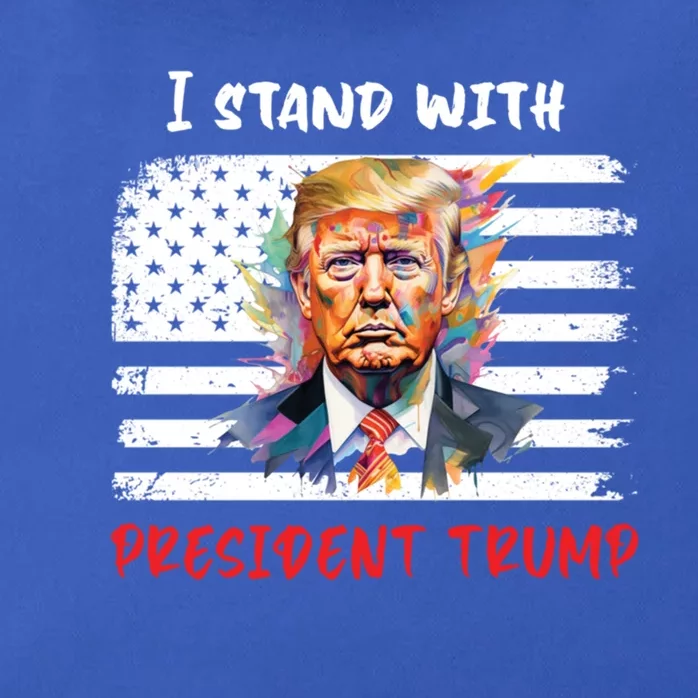 I Stand With President Trump Distressed American Flag Suppor Cool Gift Zip Tote Bag