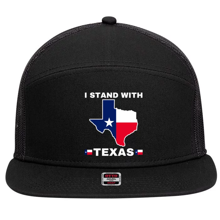 I Stand With Texas 7 Panel Mesh Trucker Snapback Hat