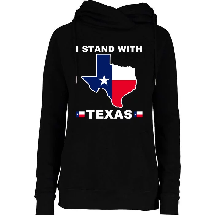 I Stand With Texas Womens Funnel Neck Pullover Hood