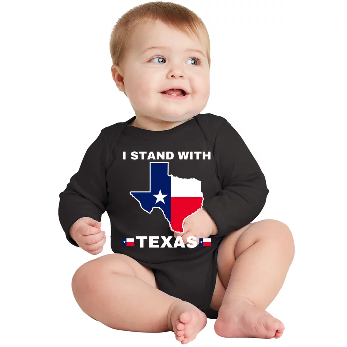 I Stand With Texas Baby Long Sleeve Bodysuit