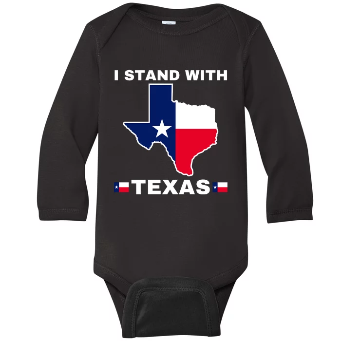 I Stand With Texas Baby Long Sleeve Bodysuit