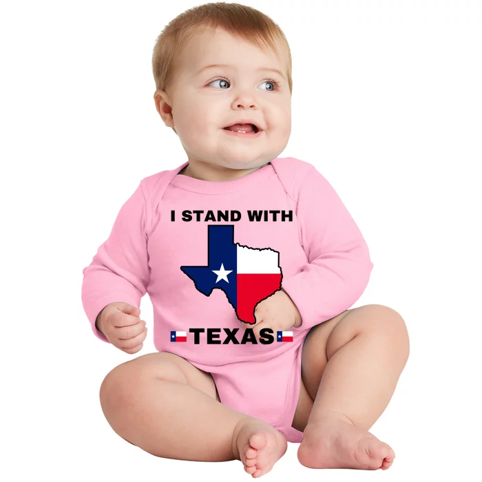 I Stand With Texas Baby Long Sleeve Bodysuit