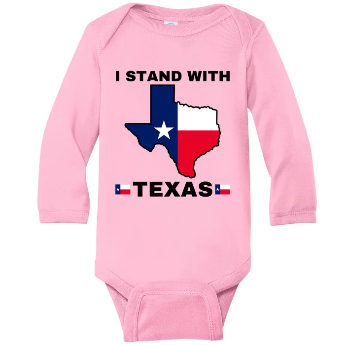 I Stand With Texas Baby Long Sleeve Bodysuit