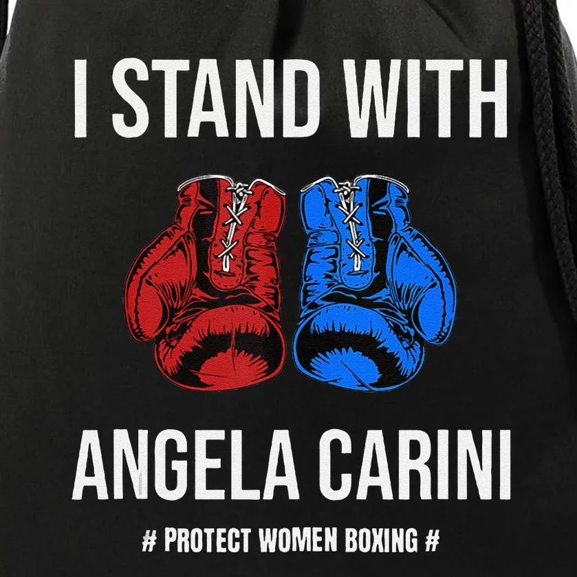 I Stand With Angela Carini Boxer Protect Women Boxing Drawstring Bag