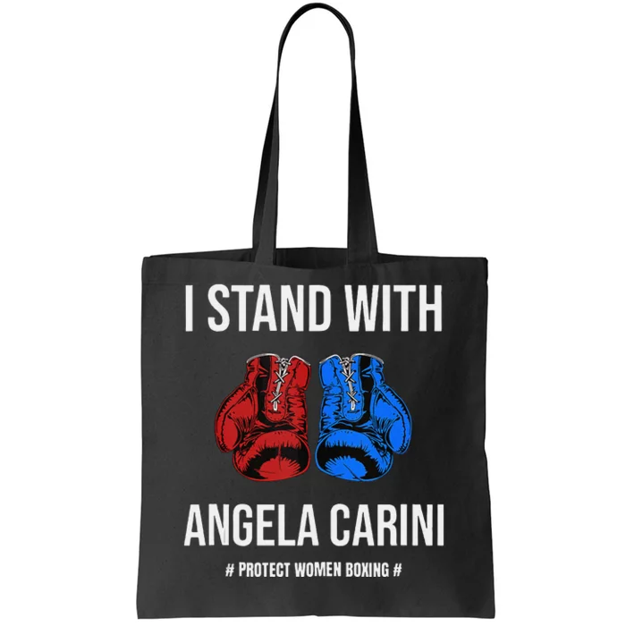 I Stand With Angela Carini Boxer Protect Women Boxing Tote Bag