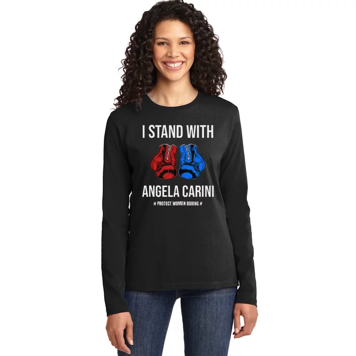 I Stand With Angela Carini Boxer Protect Women Boxing Ladies Long Sleeve Shirt