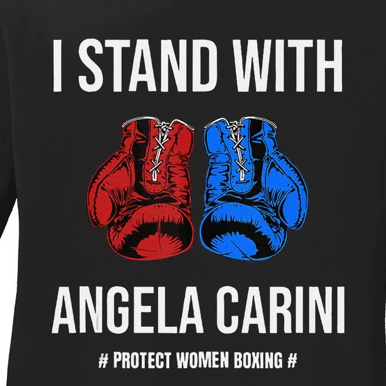 I Stand With Angela Carini Boxer Protect Women Boxing Ladies Long Sleeve Shirt