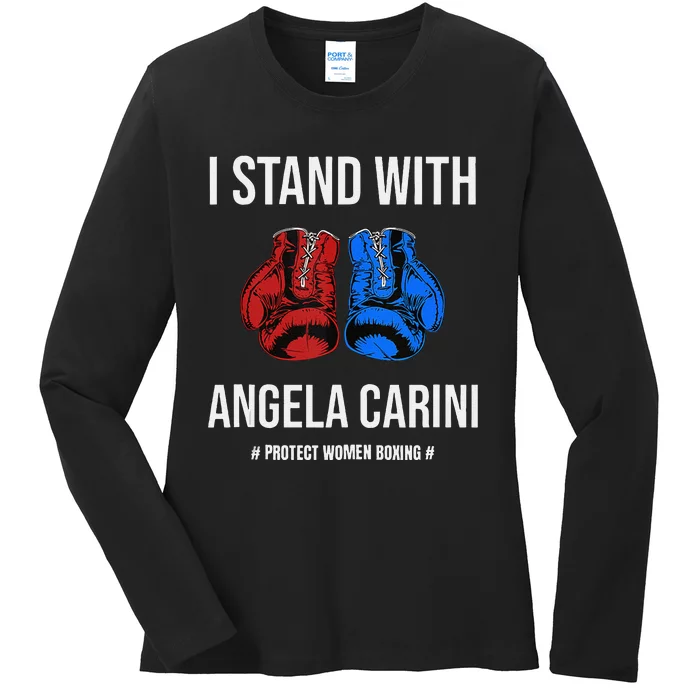 I Stand With Angela Carini Boxer Protect Women Boxing Ladies Long Sleeve Shirt