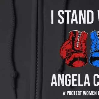 I Stand With Angela Carini Boxer Protect Women Boxing Full Zip Hoodie