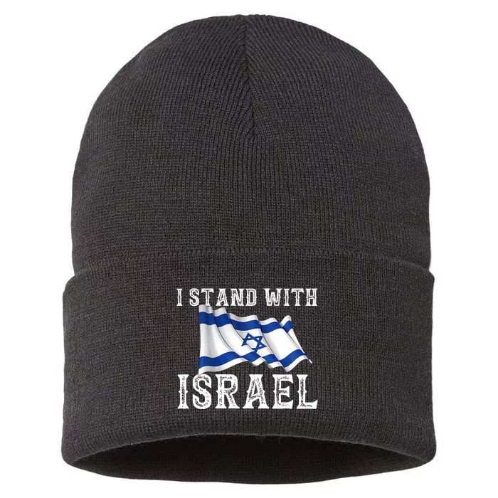 I Stand With Israel Israeli Palestinian Conflict Pro Israel Sustainable Knit Beanie