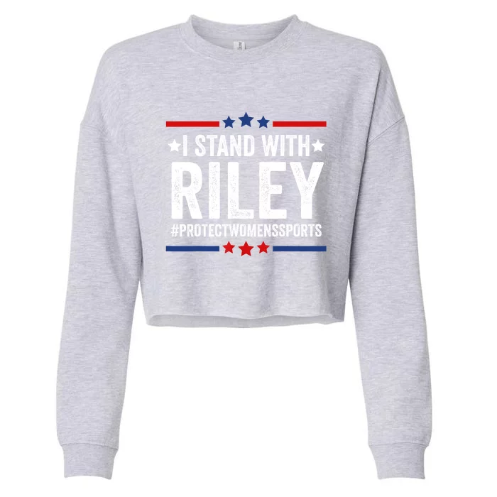 I Stand With Riley Protect Womens Sports Cropped Pullover Crew